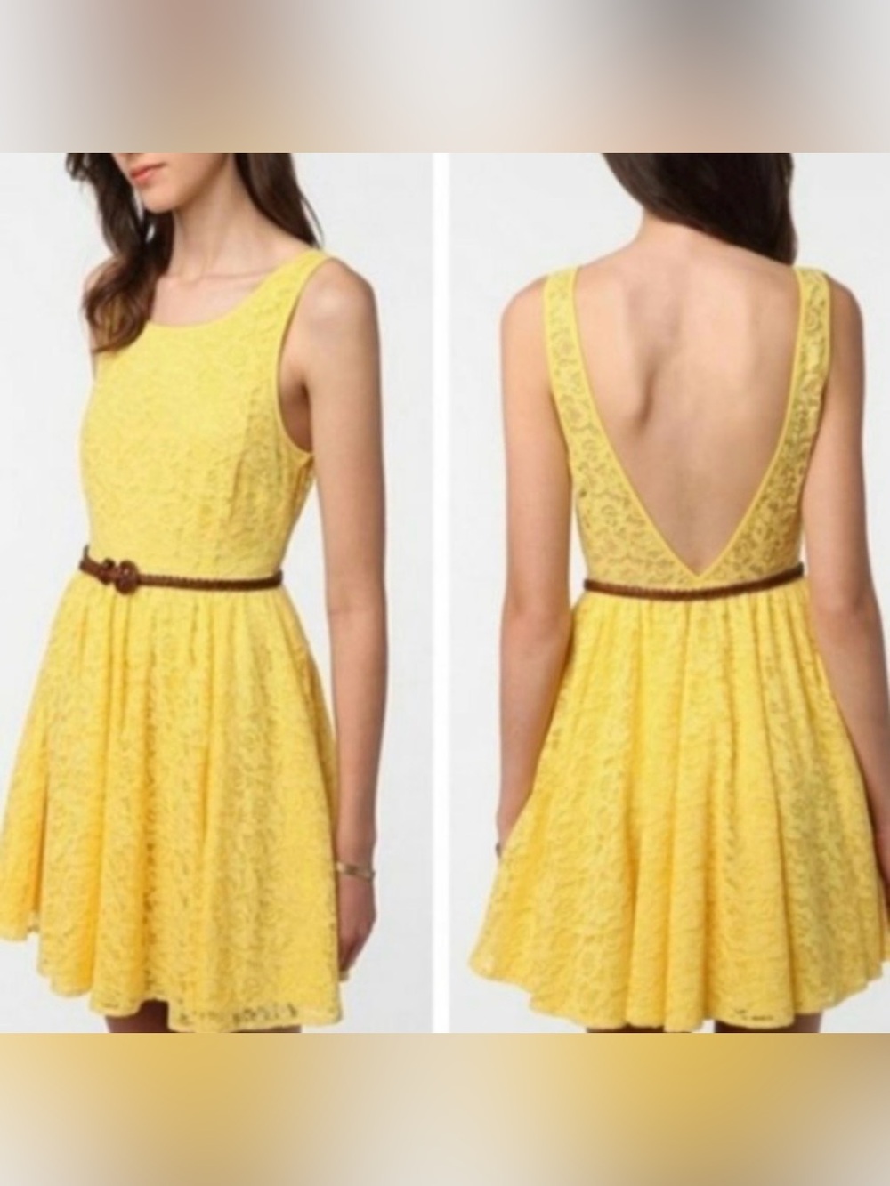 Urban Outfitters Pins and Needles Yellow Lace Dress